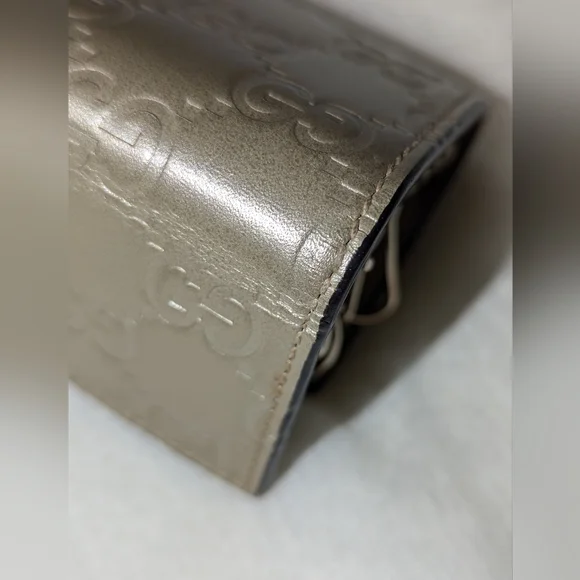 GUCCI Guccissima Leather 6 Rings Key Case Ribbon Gold GG Logo EUC - Picture 5 of 16